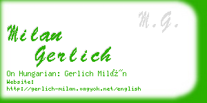 milan gerlich business card